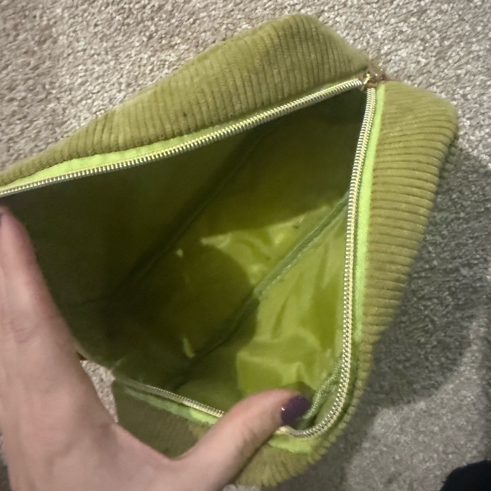 Green Corduroy Pouch with GLAM Letters - Picture 2 of 3